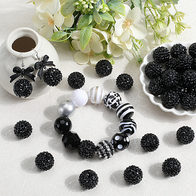 40Pcs Resin Rhinestone Beads RESI-SC0005-81A-1