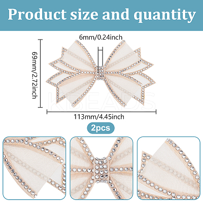 2Pcs Bowknot Polyester Rhinestone Shoe Decorations FIND-GO0002-35-1
