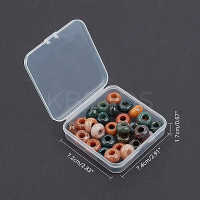 Natural Indian Agate European Beads G-NB0001-33B-1
