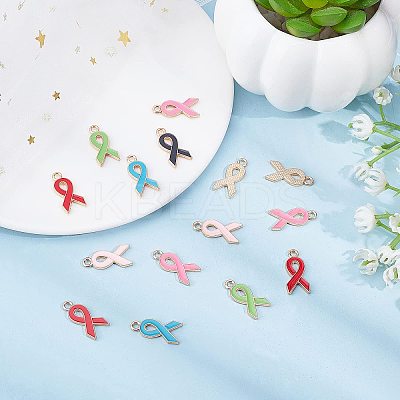 DIY Awareness Ribbon Themed Pendant Making Kits DIY-SC0014-18-1