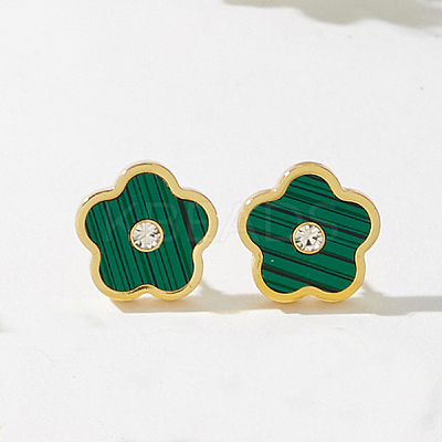 Valentine's Day Flower 201 Stainless Steel Stud Earrings VA2505-4-1
