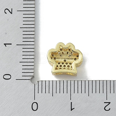 Rack Plating Brass Micro Pave Clear Cubic Zirconia Beads KK-A220-03G-1