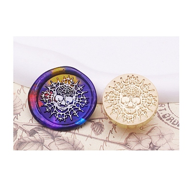 Halloween Series Wax Seal Brass Stamp Heads AJEW-M039-01L-1