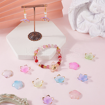 240Pcs 6 Colors Transparent Acrylic Bead Caps TACR-SC0001-44-1
