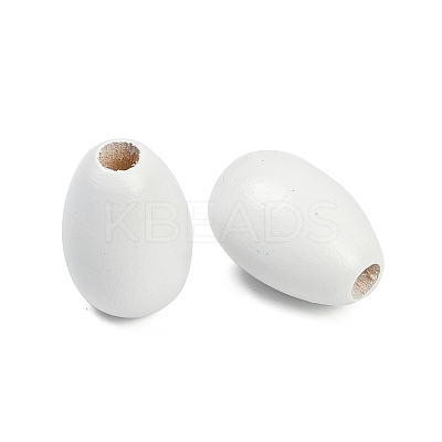 Spray Painted Wood European Beads WOOD-F017-10F-1