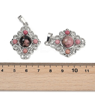 Natural Rhodonite Pendants G-Z077-01P-11-1