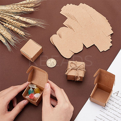 Square Folding Kraft PaperJewelry Storage Boxes LS-CON-WH0089-46A-1