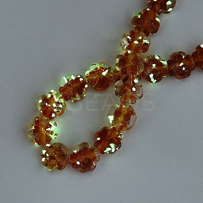 Luminous Handmade Gold Foil Glass Beads Strands FOIL-N029-01C-1
