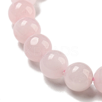 8.5mm Round Natural Rose Quartz Beaded Stretch Bracelets BJEW-C074-01L-1