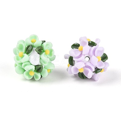 Handmade Polymer Clay Rhinestone Beads with Resin RESI-T060-26M-1
