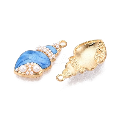 Rack Plating Alloy Enamel Pendants X-ENAM-N056-368KCG-1