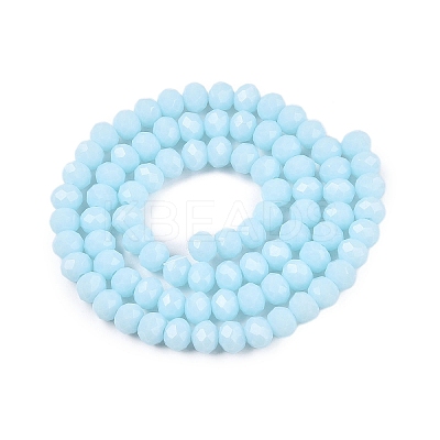 Opaque Solid Color Imitation Jade Glass Beads Strands LS-EGLA-A044-P6mm-D06-1