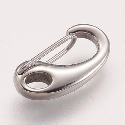 Tarnish Resistant 304 Stainless Steel Push Gate Snap Keychain Clasp Findings STAS-F083-07P-1