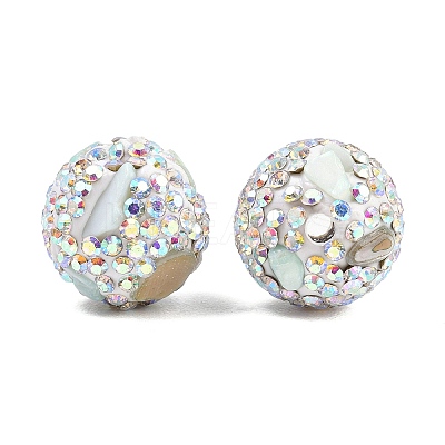 Handmade Polymer Clay Rhinestone Beads CLAY-H009-03B-1