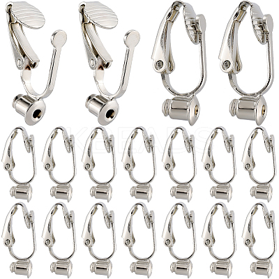 40Pcs Brass Clip-on Earring Converters Findings KK-SC0004-70P-1