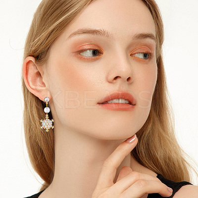 10Pcs 2 Colors Brass Micro Pave Clear Cubic Zirconia Pendants ZIRC-BBC0002-75-1