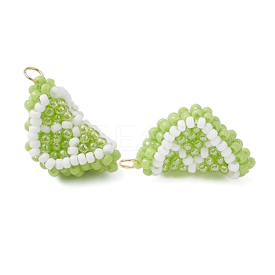 Glass Seed Beaded Fruit Pendants PALLOY-MZ00894-1