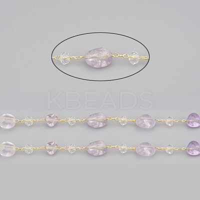Handmade Natural Amethyst Beaded Chains CHC-I031-11B-1