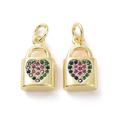 Brass Micro Pave Colorful Cubic Zirconia Charms KK-E068-VF139-1