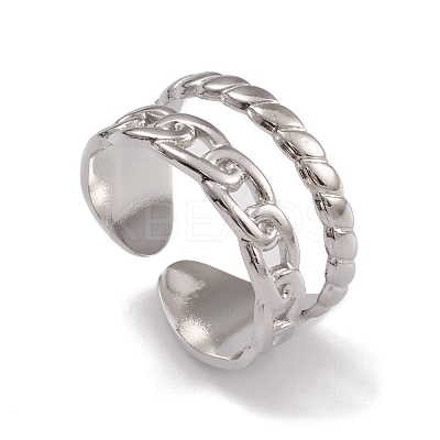 Non-Tarnish 304 Stainless Steel Cuff Rings RJEW-G285-82P-1
