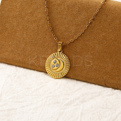 Vintage Real 18k Gold Plated 304 Stainless Steel Pendant Necklaces for Women QI4661-5-1