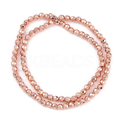 Baking Paint Electroplated Synthetic Non-magnetic Hematite Beads Strands G-H072-A01-01H-1