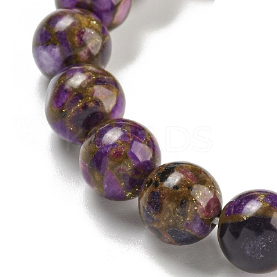 Round Synthetic Gold Clinquant Stone Stretch Bracekets G-P549-02A-1