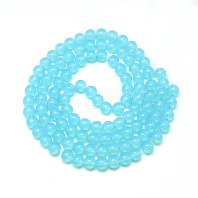 Baking Paint Glass Beads Strands X-DGLA-Q023-6mm-DB19-1