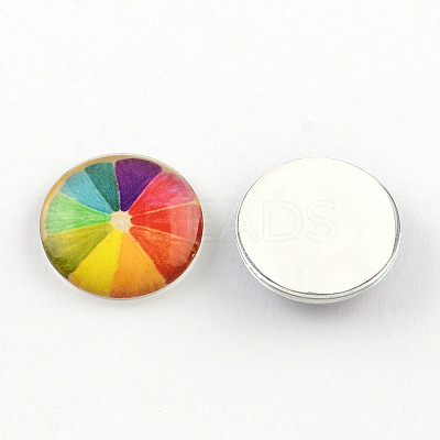 Half Round/Dome Mix Photo Glass Flatback Cabochons for DIY Projects GGLA-Q037-8mm-06-1