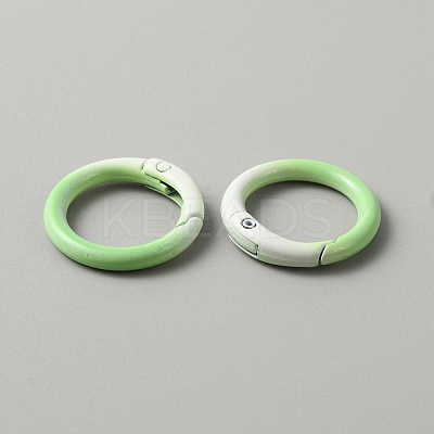 Gradient Color Zinc Alloy Spring Gate Rings PALLOY-WH0001-82D-1