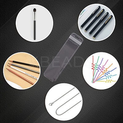 100Pcs Rectangle Long Plastic Zip Top Gift Bags ABAG-SP0001-40-1