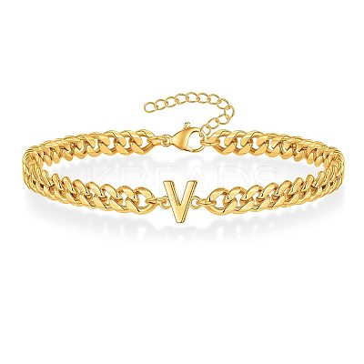 Letter 304 Stainless Steel Link Bracelets FS-WG7830E-21-1