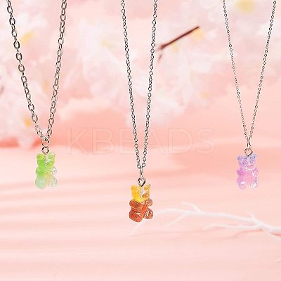 DIY Bear Resin Dangle Making Kits DIY-NB0004-25P-1