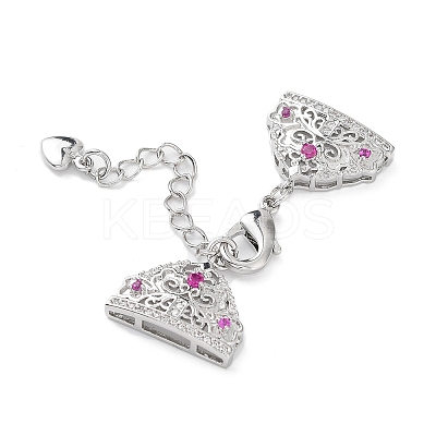 Brass Micro Pave Cubic Zirconia Chain Extender with Glass KK-G474-10P-02-1