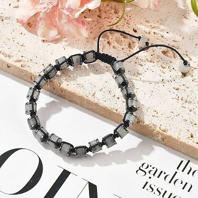 Adjustable Natural & Synthetic Gemstone and Non-magnetic Synthetic Hematite Braided Bead Bracelets BJEW-Z090-01-1