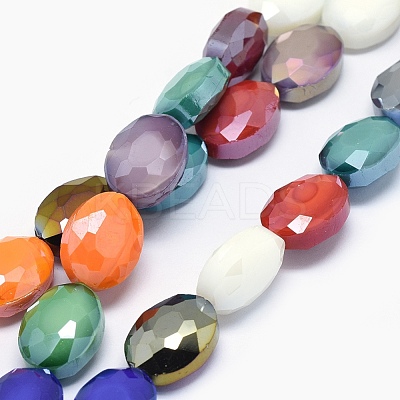 Pearl Luster Plated Glass Beads Strands EGLA-J107-M01-1