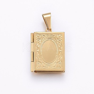 Ion Plating(IP) 316 Stainless Steel Locket Pendants for Teachers' Day LS-STAS-O103-42G-1