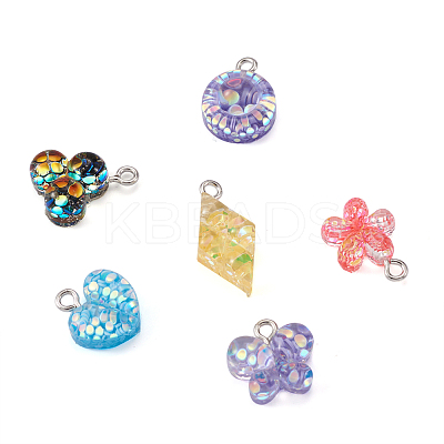 120Pcs 6 Style Epoxy Resin Charms RESI-FW0001-05-1