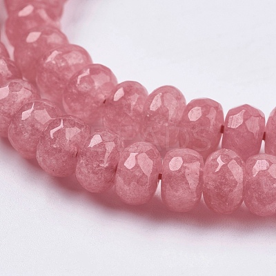 Natural White Jade Bead Strands X-G-R171-6x8mm-06-1