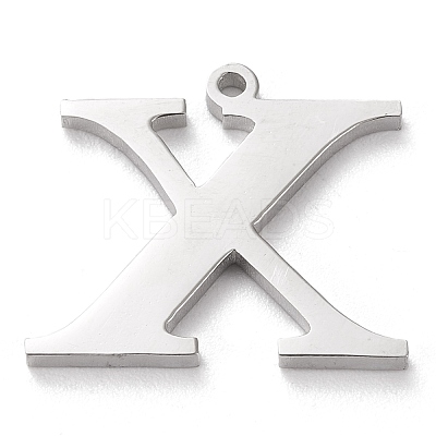 Tarnish Resistant 304 Stainless Steel Letter Pendant Rhinestone Settings LS-STAS-J028-01X-1