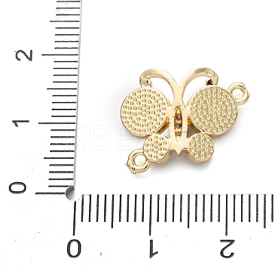 Brass Micro Pave Clear Cubic Zirconia Butterfly Connector Charms KK-C161-01G-10-1