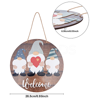 Printed Wooden Big Pendants WOOD-WH0115-04-1