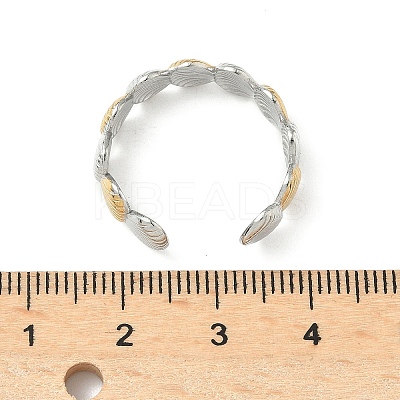 304 Stainless Steel Double Color Cuff Rings LS-RJEW-S635-01GP-C-1