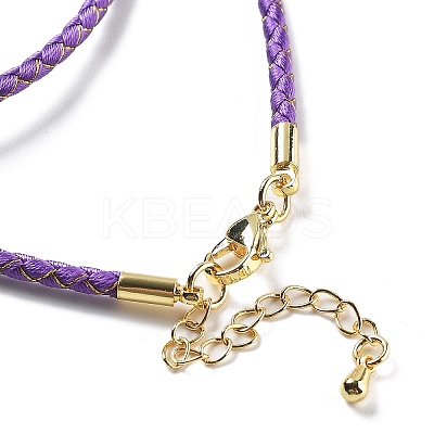 Polyester Cord Braided Necklace Makings MAK-L043-03G-04-1