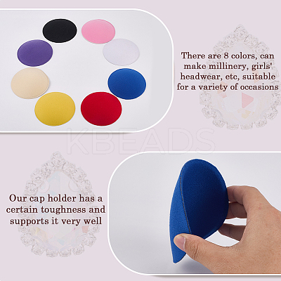 8Pcs 8 Colors EVA Fascinator Hat Base for Millinery AJEW-GF0010-93-1