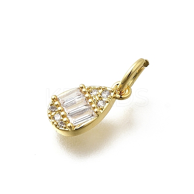 Brass Micro Pave Cubic Zirconia Charms KK-P295-33G-1