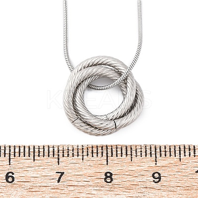 304 Stainless Steel Triple Circles Pendant Necklaces for Women NJEW-Z044-14P-1