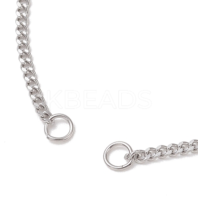 304 Stainless Steel Curb Chain Slider Bracelet Making AJEW-JB01524-02-1