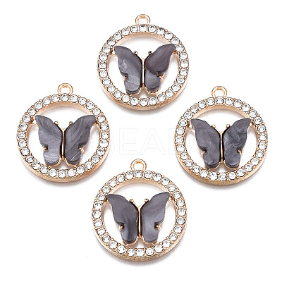 Alloy Rhinestone Pendants X1-PALLOY-S183-001A-RS-1