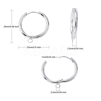 201 Stainless Steel Huggie Hoop Earring Findings STAS-P283-01I-S-1